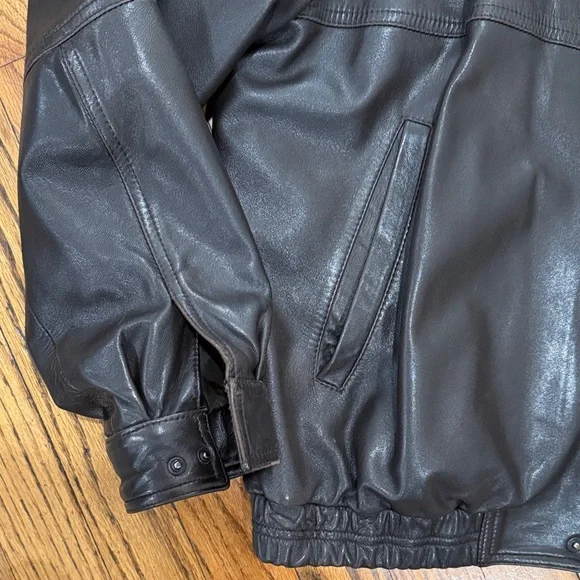 Bruno Magli Vintage Brown Leather Jacket - Picture 2 of 8